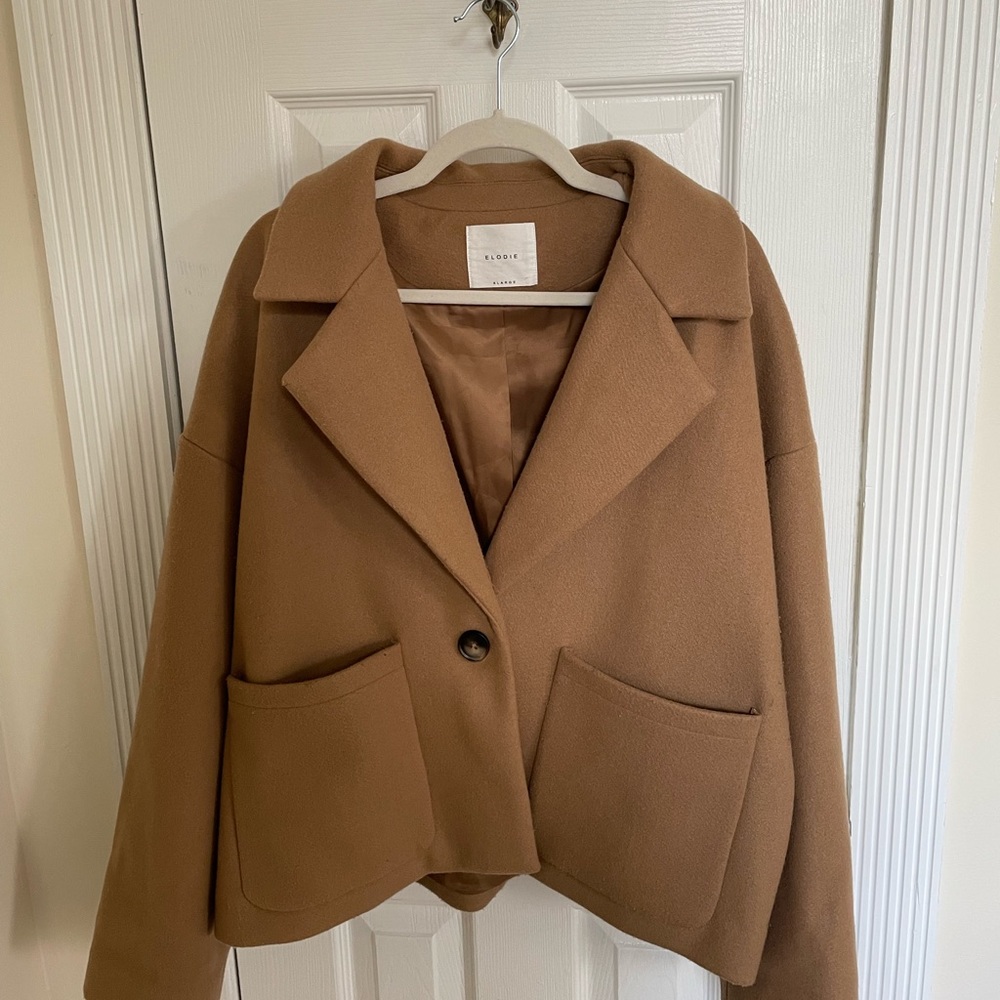 Elodie Cropped Oversized Peacoat